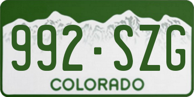 CO license plate 992SZG