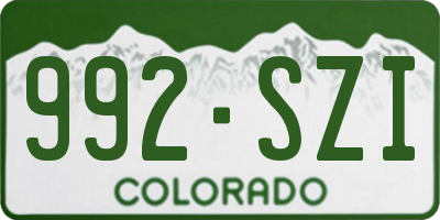 CO license plate 992SZI