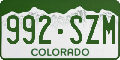 CO license plate 992SZM