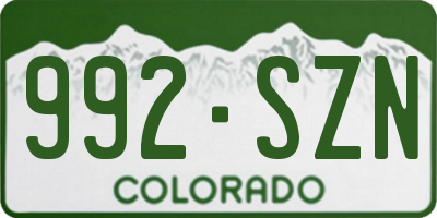 CO license plate 992SZN