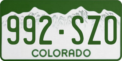 CO license plate 992SZO