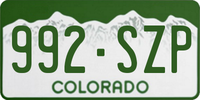 CO license plate 992SZP
