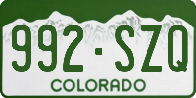 CO license plate 992SZQ