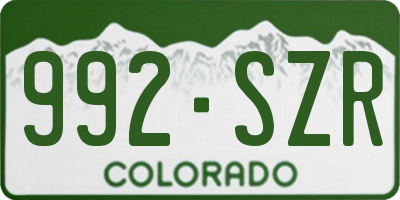 CO license plate 992SZR