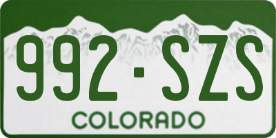 CO license plate 992SZS