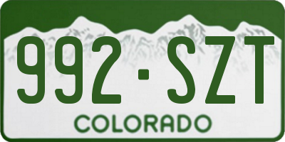 CO license plate 992SZT