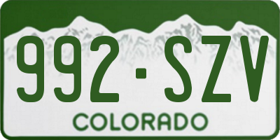 CO license plate 992SZV