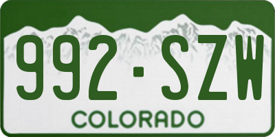 CO license plate 992SZW