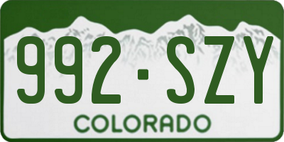 CO license plate 992SZY