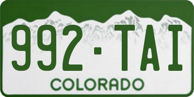 CO license plate 992TAI