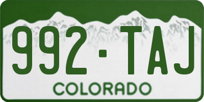 CO license plate 992TAJ