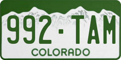 CO license plate 992TAM