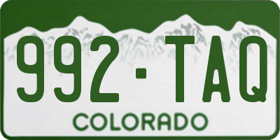 CO license plate 992TAQ