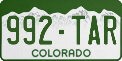 CO license plate 992TAR