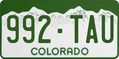 CO license plate 992TAU