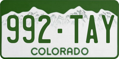 CO license plate 992TAY