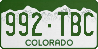 CO license plate 992TBC