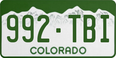 CO license plate 992TBI