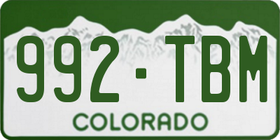 CO license plate 992TBM