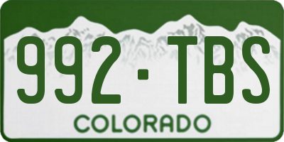 CO license plate 992TBS