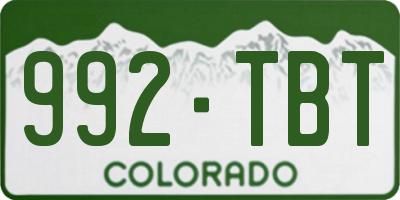 CO license plate 992TBT