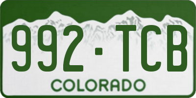 CO license plate 992TCB