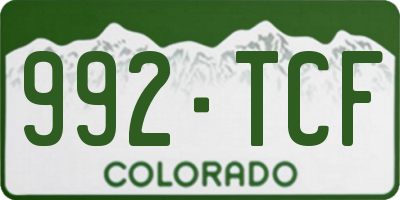 CO license plate 992TCF