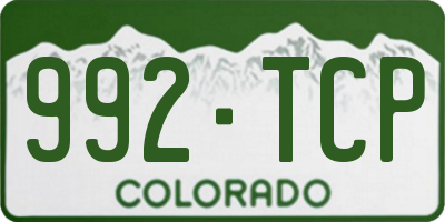 CO license plate 992TCP