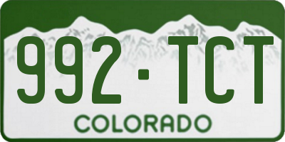 CO license plate 992TCT