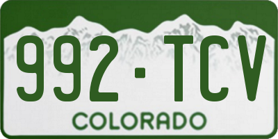 CO license plate 992TCV