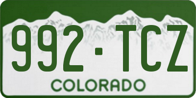 CO license plate 992TCZ