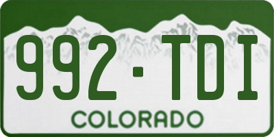 CO license plate 992TDI