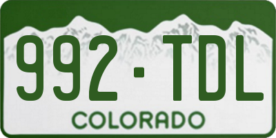 CO license plate 992TDL