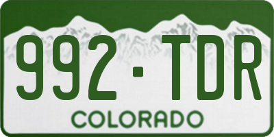CO license plate 992TDR