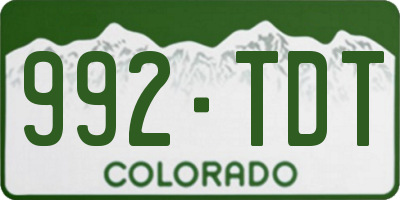 CO license plate 992TDT