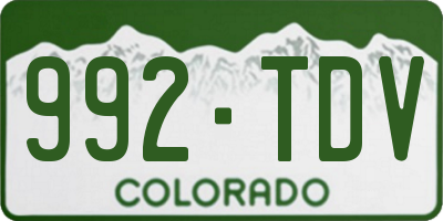 CO license plate 992TDV