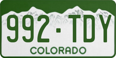 CO license plate 992TDY