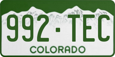 CO license plate 992TEC