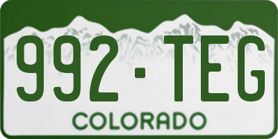 CO license plate 992TEG