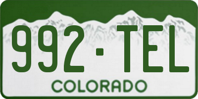 CO license plate 992TEL