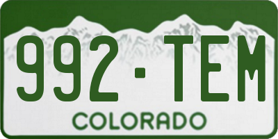 CO license plate 992TEM