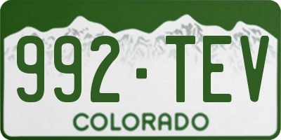CO license plate 992TEV