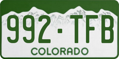 CO license plate 992TFB