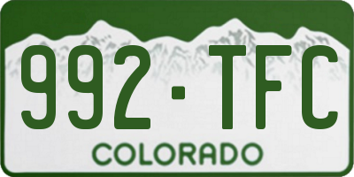 CO license plate 992TFC