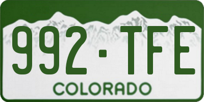 CO license plate 992TFE