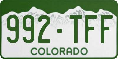 CO license plate 992TFF