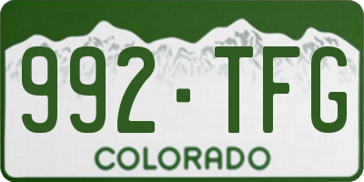 CO license plate 992TFG