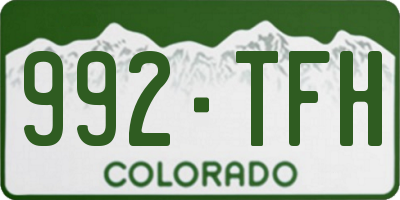 CO license plate 992TFH