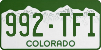 CO license plate 992TFI