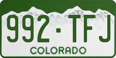 CO license plate 992TFJ
